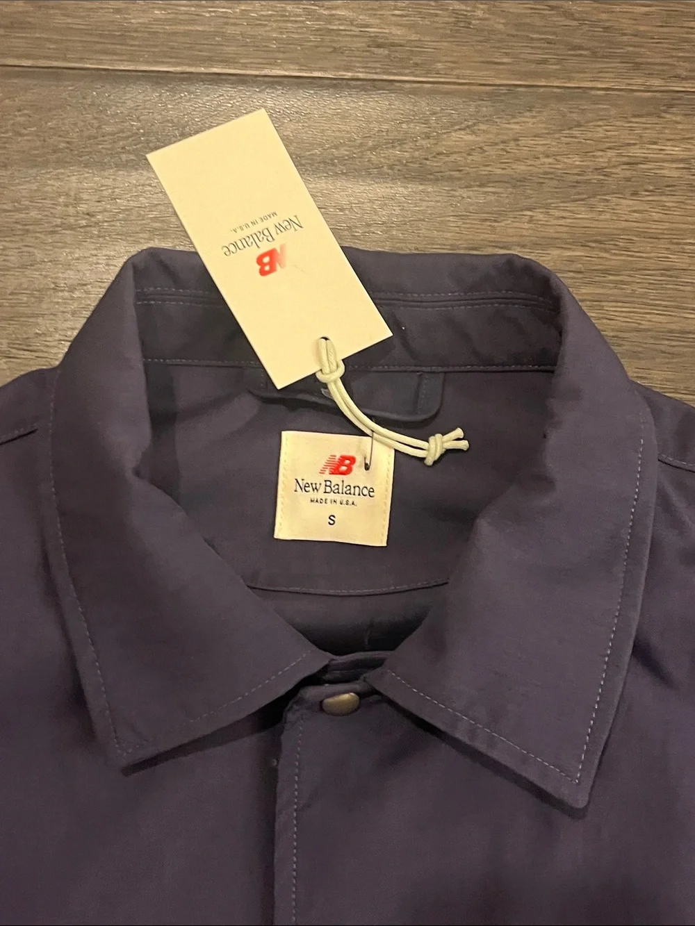 New Balance Made in USA Woven Nylon Shirt Jacket new Mens Size Small
